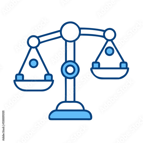Minimal Balance Scale Icon Designed With Robotic Arms for Modern Representation