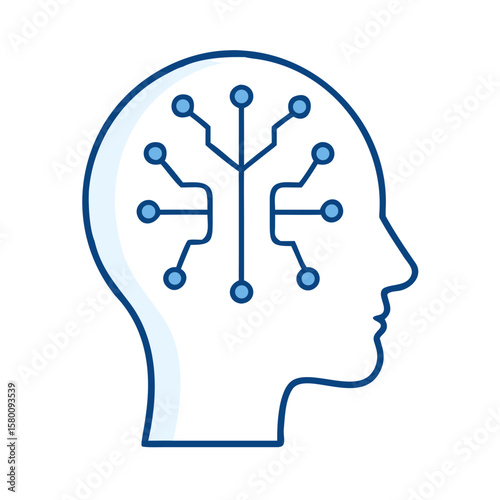 Human Silhouette With Ai Lines Representing Artificial Intelligence Concepts