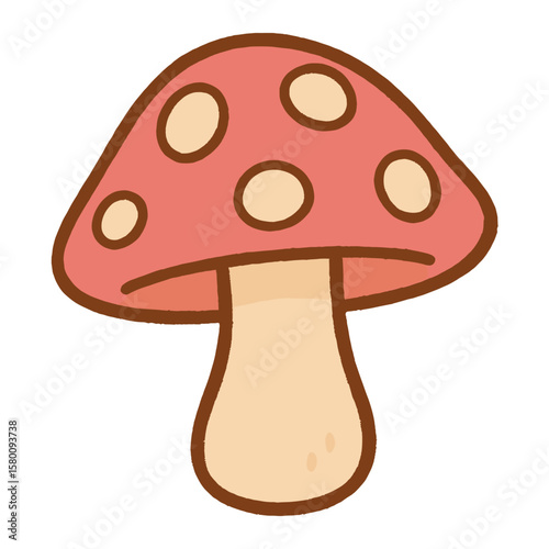 Whimsical cartoon mushroom illustration vector