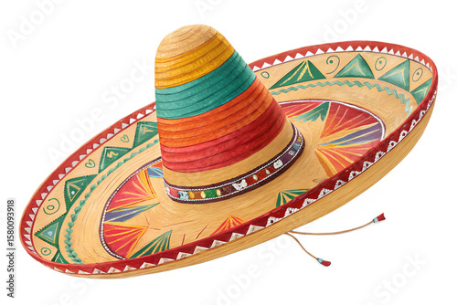 Festive sombrero showcases vibrant colors design