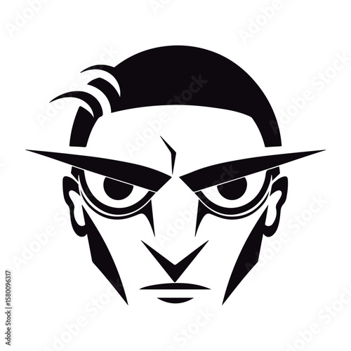 Cute Cartoon Cyclops head outlined for coloring book isolated on a white background.