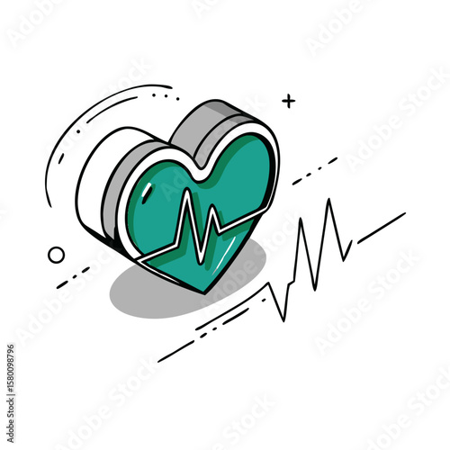 Heartbeat icon set for cardiology blogs, fitness platforms, ECG visuals, health apps, awareness campaigns and hospital presentations