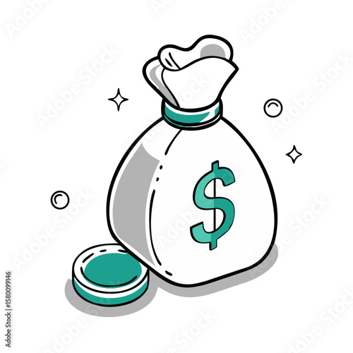 Money bag icon set for finance websites, banking apps, business content, investment graphics, savings visuals, and payment presentations