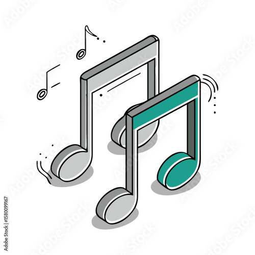 Music note icon for streaming platforms, sound-related blogs, concert invites, playlist visuals, and audio entertainment apps