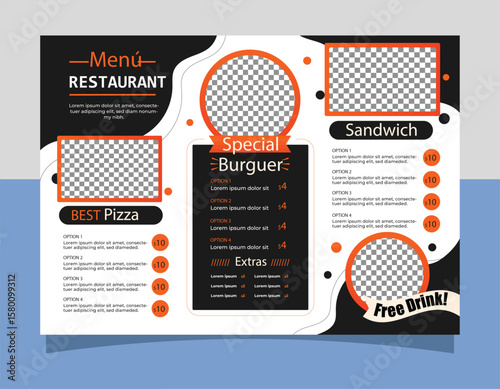 Food menu template. Restaurant and cafe menu layout design. Vector