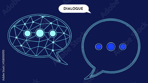 Glowing Speech Bubbles Illustration Digital Communication & Dialogue Concept