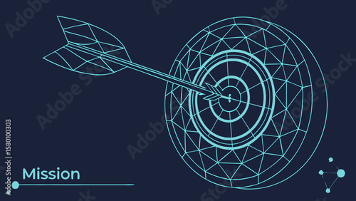 Wireframe Target Precision Aim & Mission Success Illustration