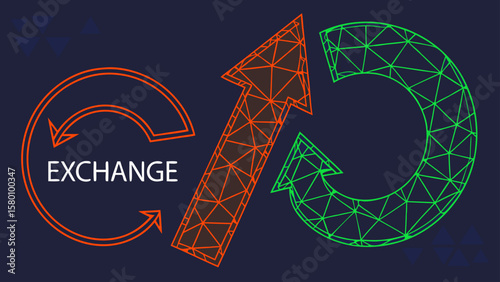 Exchange Cycle A Vibrant Digital Illustration of Circular Arrows Symbolizing Interaction and Flow