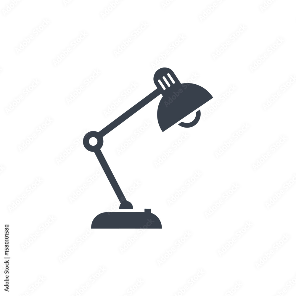 Simple Desk Lamp Icon with Adjustable Arm Simple Desk Lamp Icon with Adjustable Arm