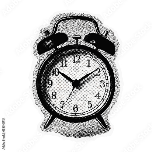 Vintage alarm clock illustration timeless  vector
