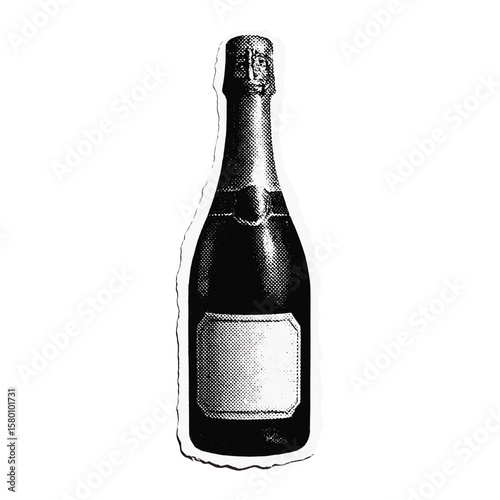Vintage champagne bottle illustration  vector