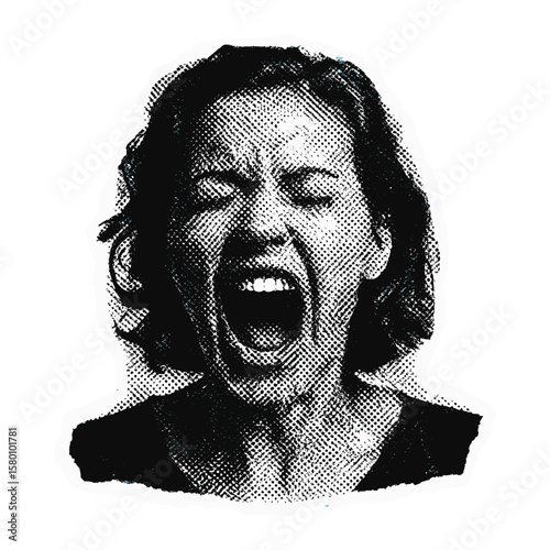 Emotional scream art illustration  vector