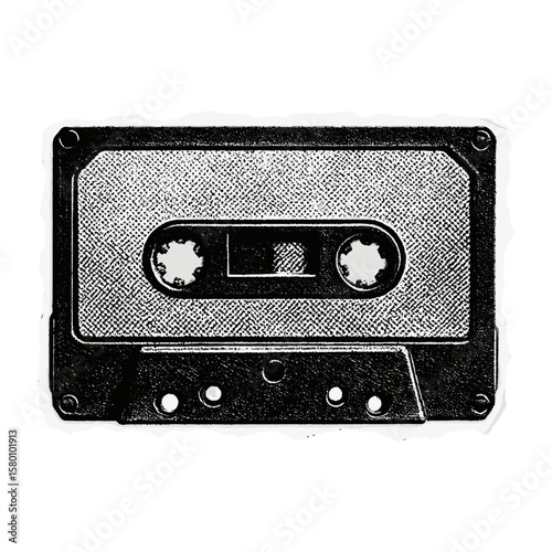 Vintage cassette tape illustration  vector