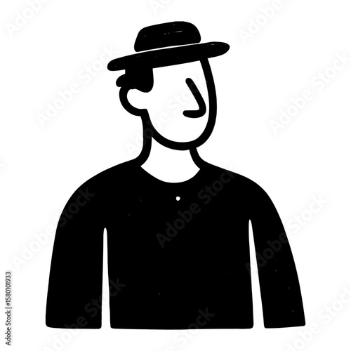 Minimalist black silhouette figure vector