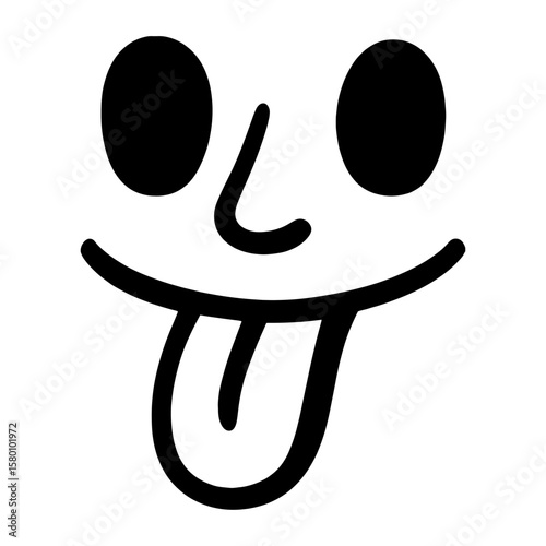 Playful face with tongue vector