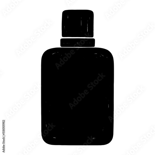 Minimalist black bottle silhouette vector