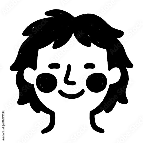 Smiling cartoon face illustration vector