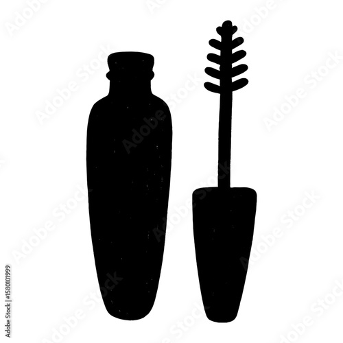 Minimalist mascara silhouette illustration vector