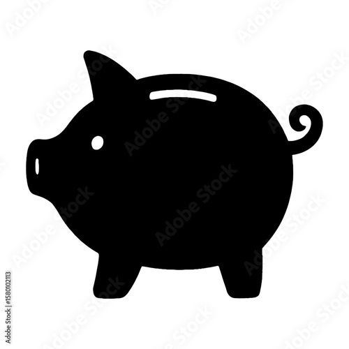 Silhouette piggy bank savings vector