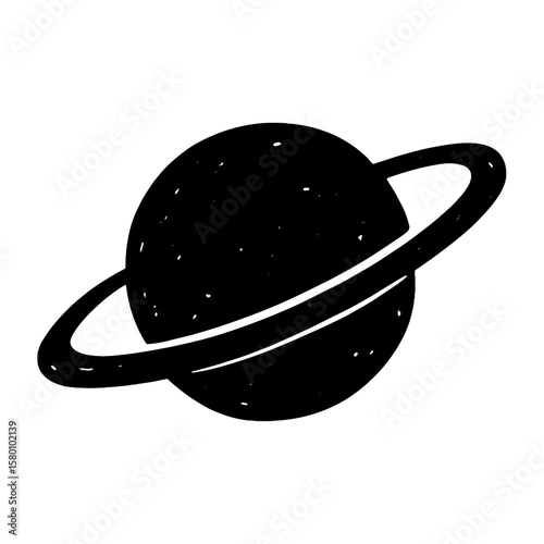 Minimalist planet with rings vector