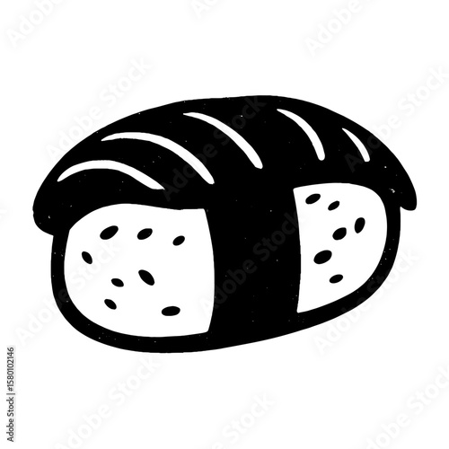 Minimalist sushi illustration art vector