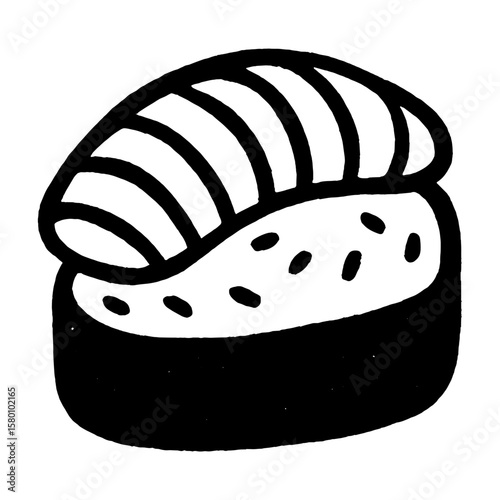 Minimalist sushi silhouette illustration vector