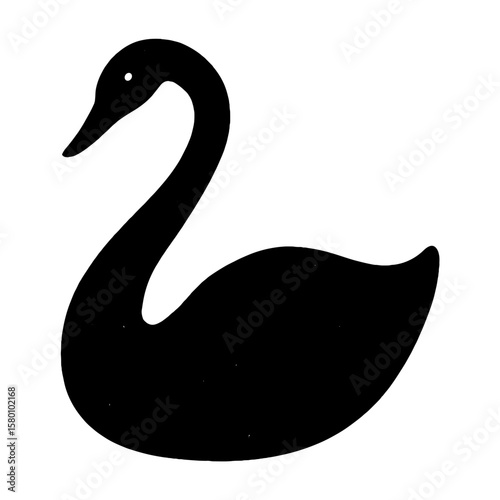 Elegant swan silhouette illustration vector