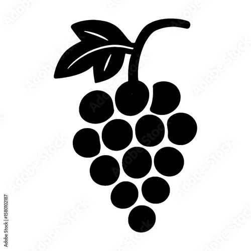 Minimalist grape silhouette illustration vector