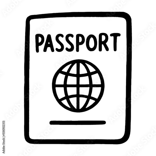 Passport icon travel illustration vector
