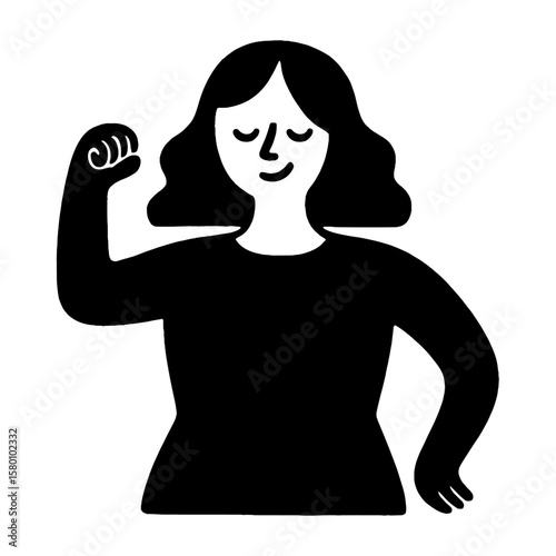 Empowered woman silhouette illustration vector