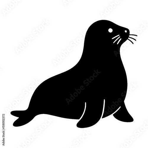Silhouette of a seal vector
