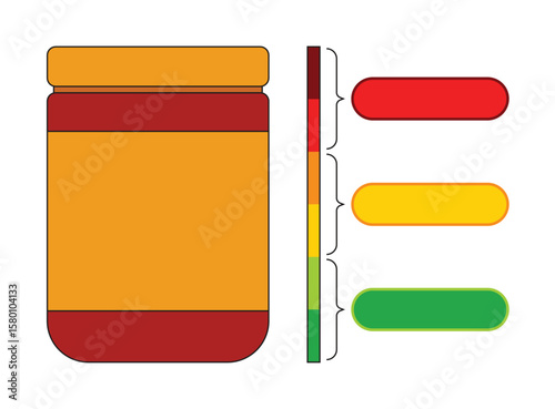 Sauce in bottle with measure level spicy