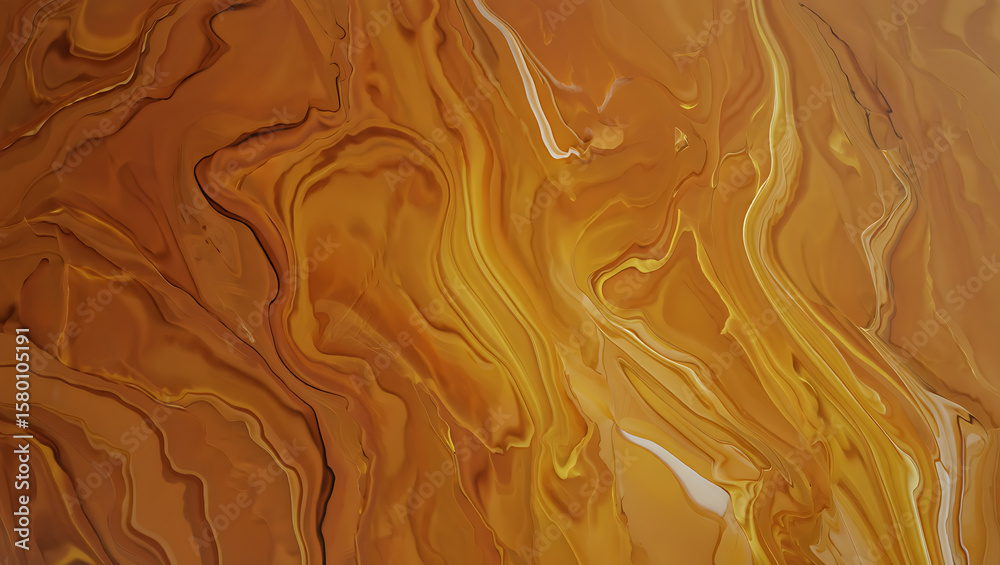 Fototapeta premium Amber gold flowing liquid texture abstract