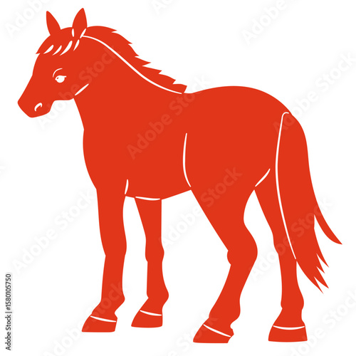 後ろから見た馬のシルエットベクターイラスト