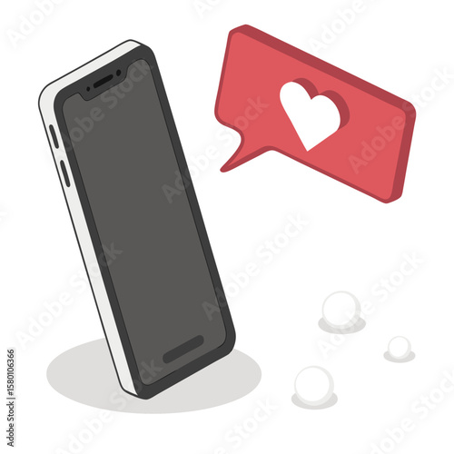 
a cellphone next to a speech bubble
