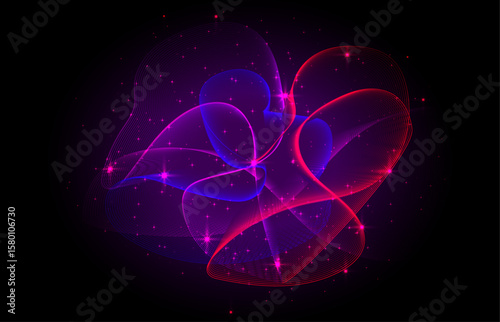 Modern Wave & Star Light Abstract Background