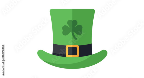 Leprechaun Hat with Shamrock, St. Patrick's Day Icon