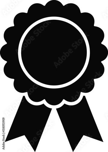 Elegant Black Award Ribbon Rosette a symbol of achievement recognition and excellence ideal for highlighting accomplishments and celebrating success in various fields and endeavors