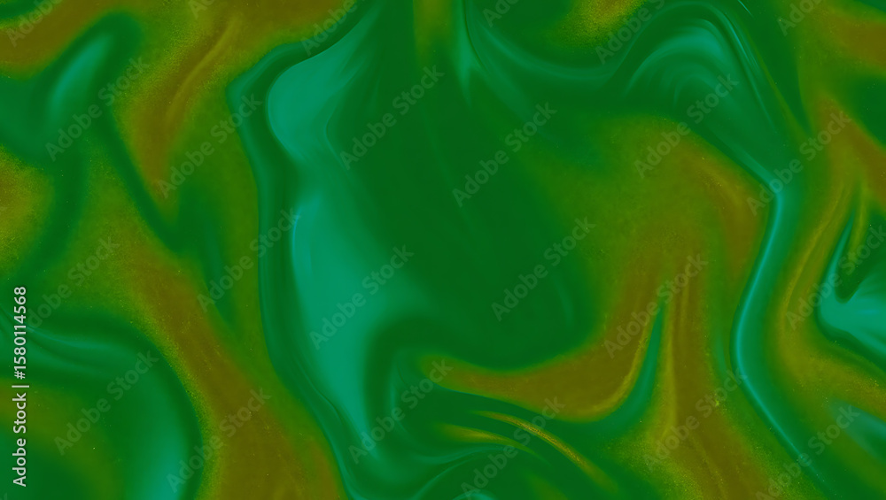 Obraz premium Emerald gold liquid flow abstract