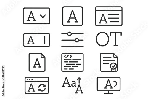 Text formatting icons on dark background with font style and size options