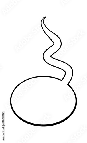 Oval speech bubble with a w...