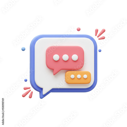 3d Chat Message Speech Bubble Communication Dialog Talk Illustration