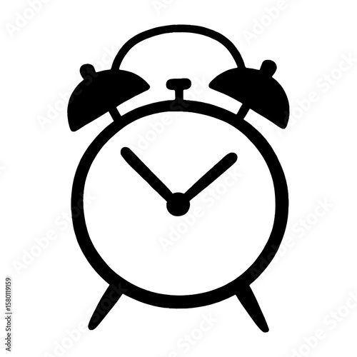 Classic alarm clock silhouette illustration vector