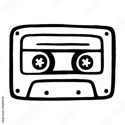 Retro cassette tape illustration vector