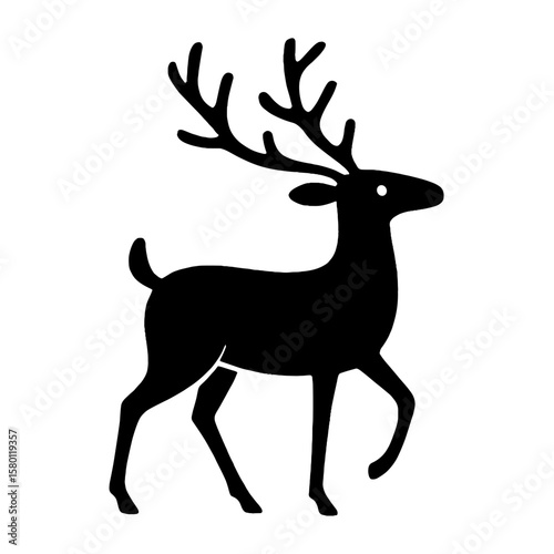 Elegant silhouette of deer vector