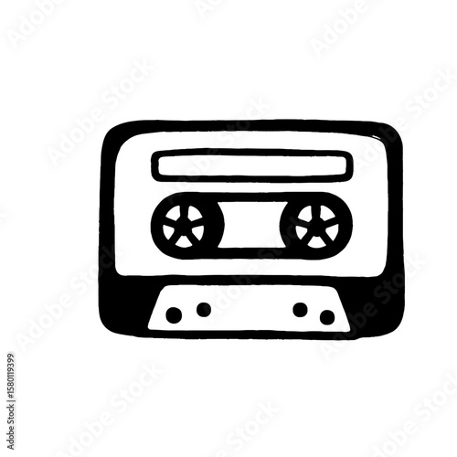 Retro cassette tape illustration vector