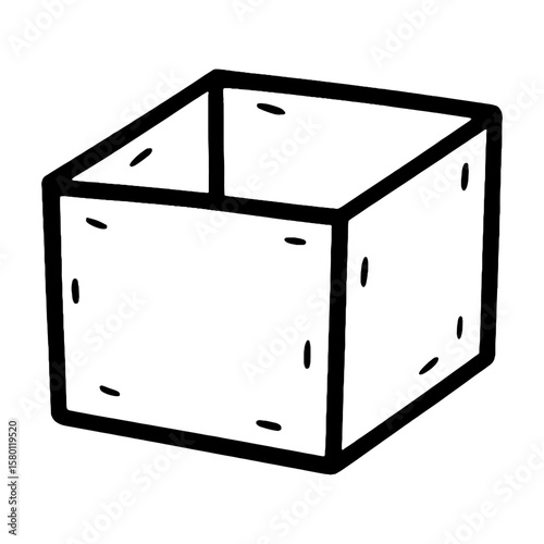 Simple open box illustration vector
