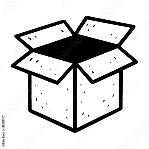 Open cardboard box illustration vector