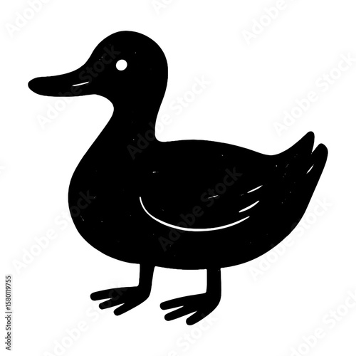Simple black silhouette duck vector