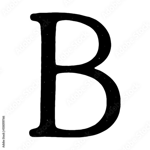 Bold black letter B typography vector